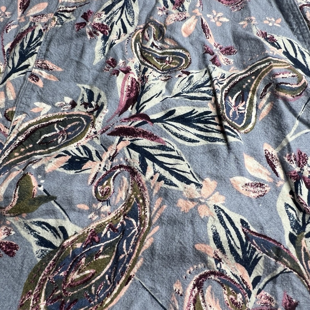 Mystree Linen Blend Midi Skirt Women L Floral Cottagecore Summer Peasant - Picture 10 of 10